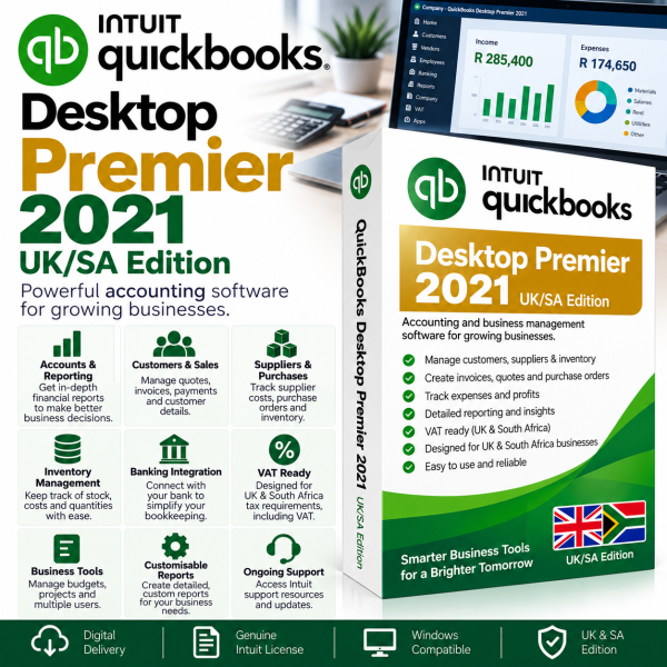 QuickBooks Desktop Premier 2021 UK/SA Edition