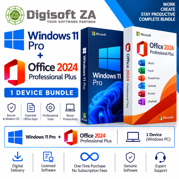 Windows 11 Pro + Office 2024 Pro Plus – 1 Device Bundle